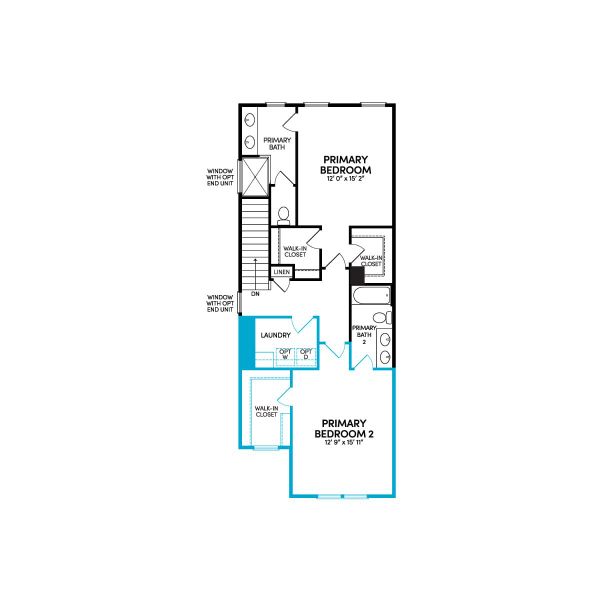 2D floor plan layout for the Morgan by Brookfield Residential in Townhomes at Wendell Falls, Wendell, NC (Image 6).