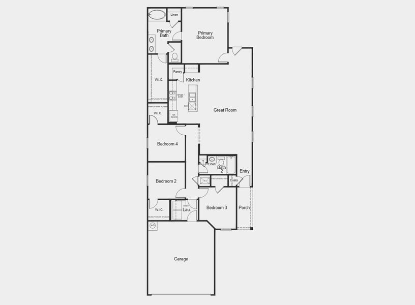 2D floor plan layout for the 2246 by KB Home in Madera Trails, New Caney, TX (Image 3).
