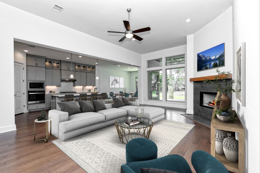 Furnished interior view inside a new home in The Hollows, Jonestown (Image 7).