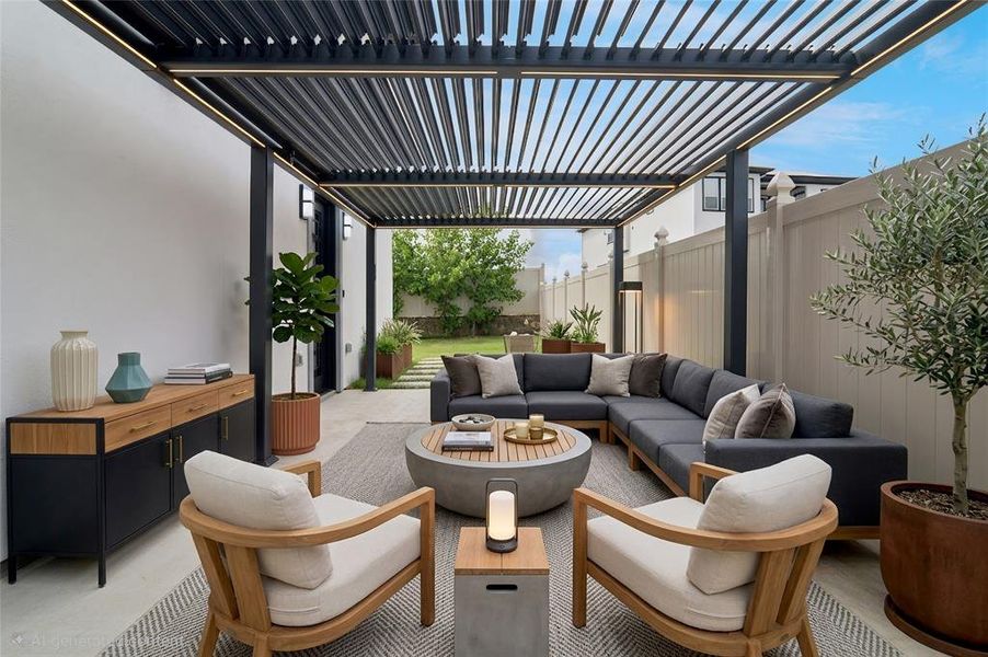 Staged Pergola Furniture