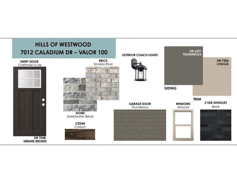 Sample of building materials used in homes in Hills of Westwood, Temple (Image 3).