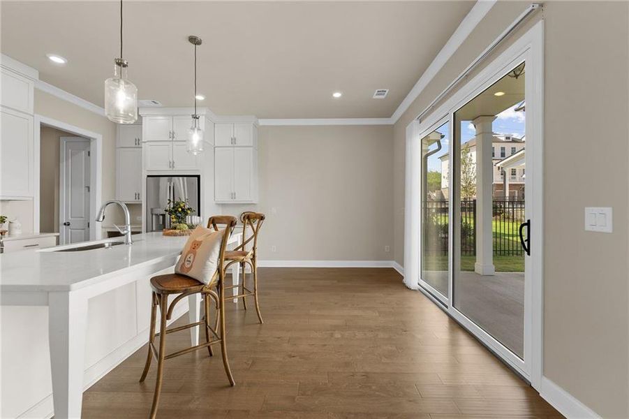 Furnished interior view inside a new home in Palisades Single Family, Cumming (Image 13). Furnished interior view inside a new home in Palisades Single Family, Cumming (Image 13).