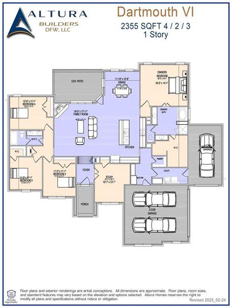 2D floor plan layout of this home in Levante, Waxahachie, TX (Image 5).