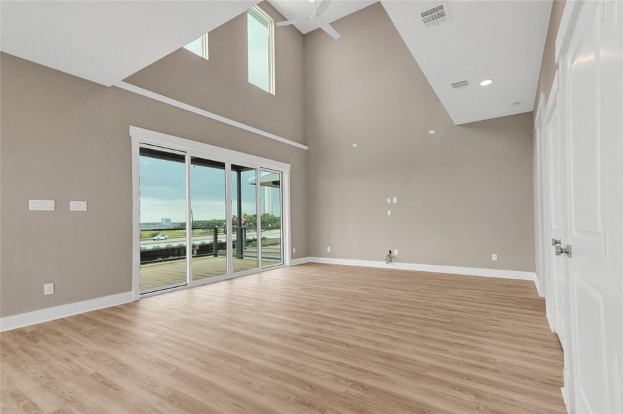 High ceilings in family room
