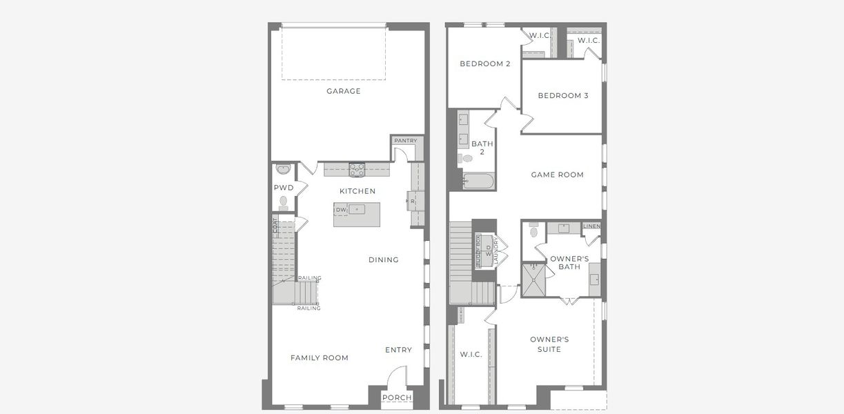 2D floor plan layout for the Tatum by CB JENI Homes in Painted Tree - Woodlands District, McKinney, TX (Image 3).