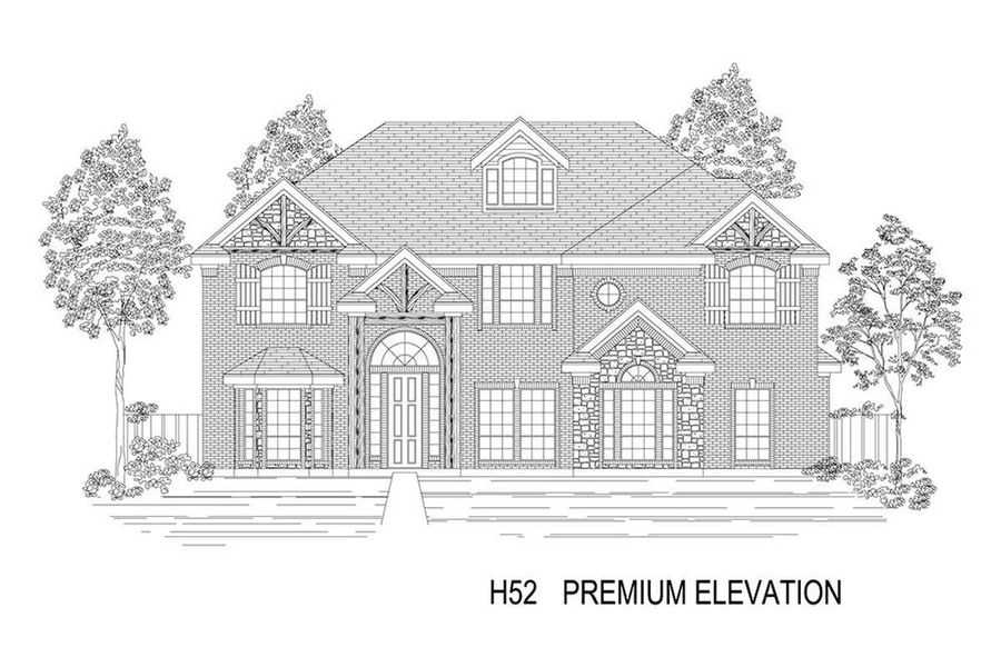 Representative rendering of the exterior for the Hillcrest 2FS (w/Media) by First Texas Homes (Image 14).