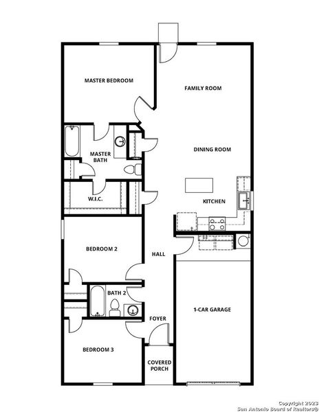 2D floor plan layout of this home in Luckey Ranch, San Antonio, TX (Image 4).