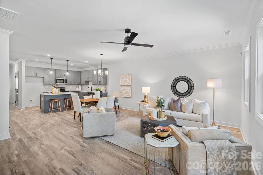 Furnished interior view inside a new home in , Charlotte (Image 16). Furnished interior view inside a new home in , Charlotte (Image 16).