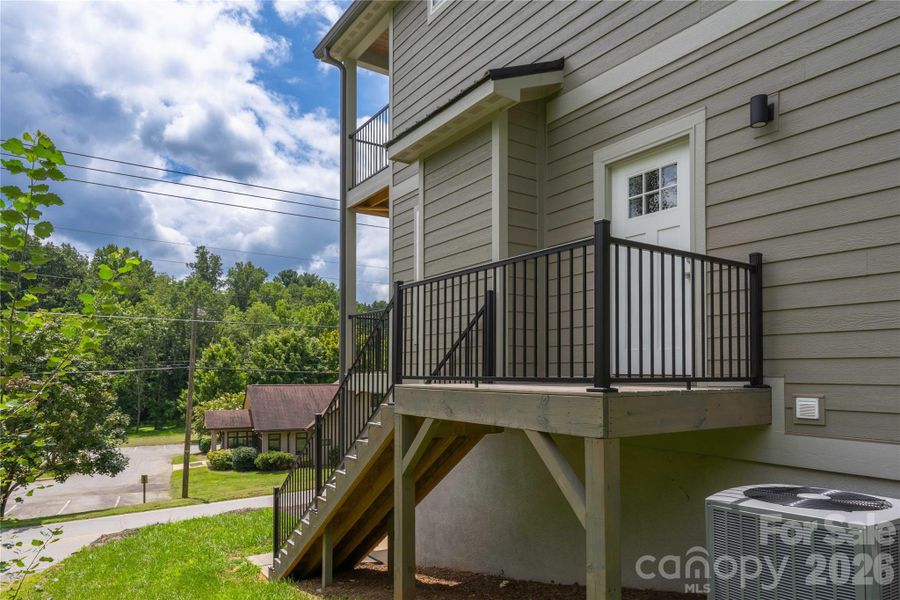 Exterior details and patio area of a home in , Asheville (Image 20).