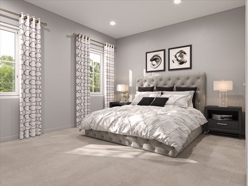 Representative furnished interior of a home built from the Nassau Cove Quick Move-In by Ryan Homes in Cobblestone at East Argent, Hardeeville (Image 9).