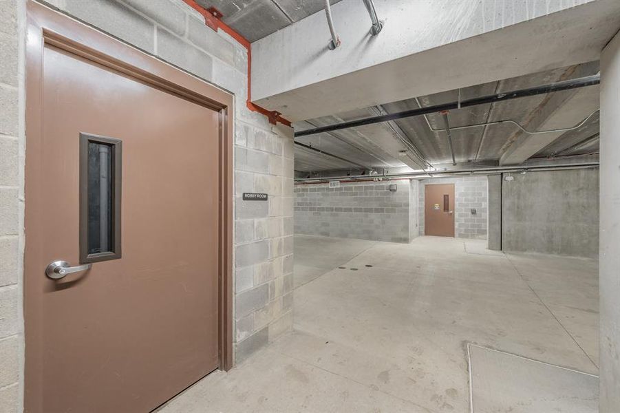 Access to the hobby room from the garage.