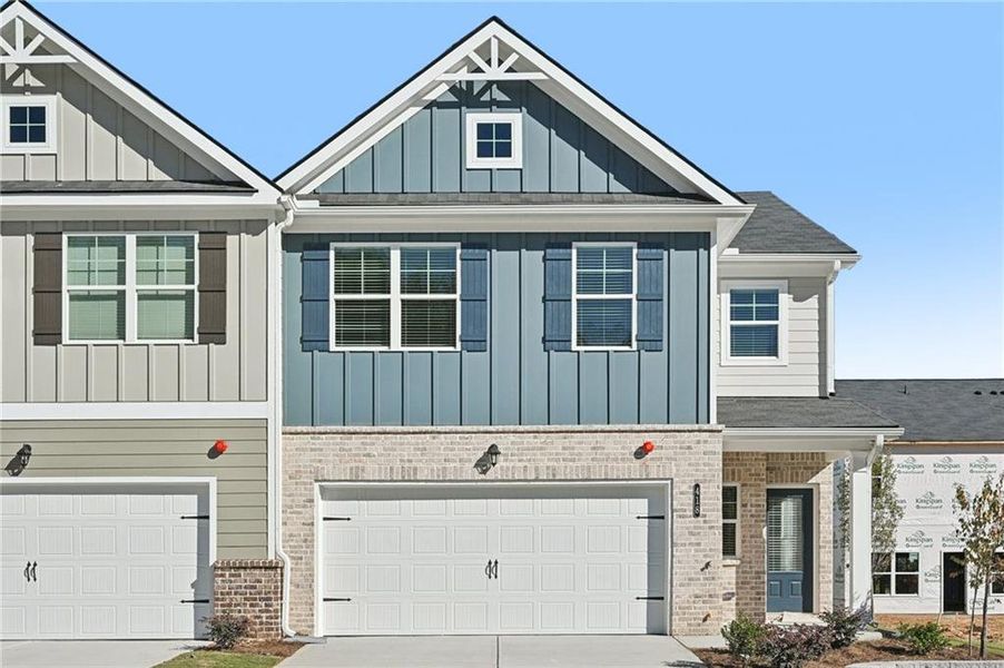 Front exterior of a new home in Chastain Heights, Woodstock, GA, highlighting curb appeal (Image 23).
