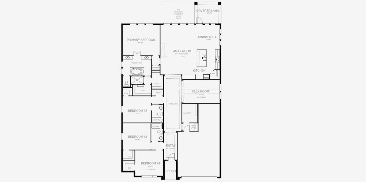 2D floor plan layout for the 2546F by Perry Homes in Star Farms At Lakewood Ranch 60', Lakewood Ranch, FL (Image 3).