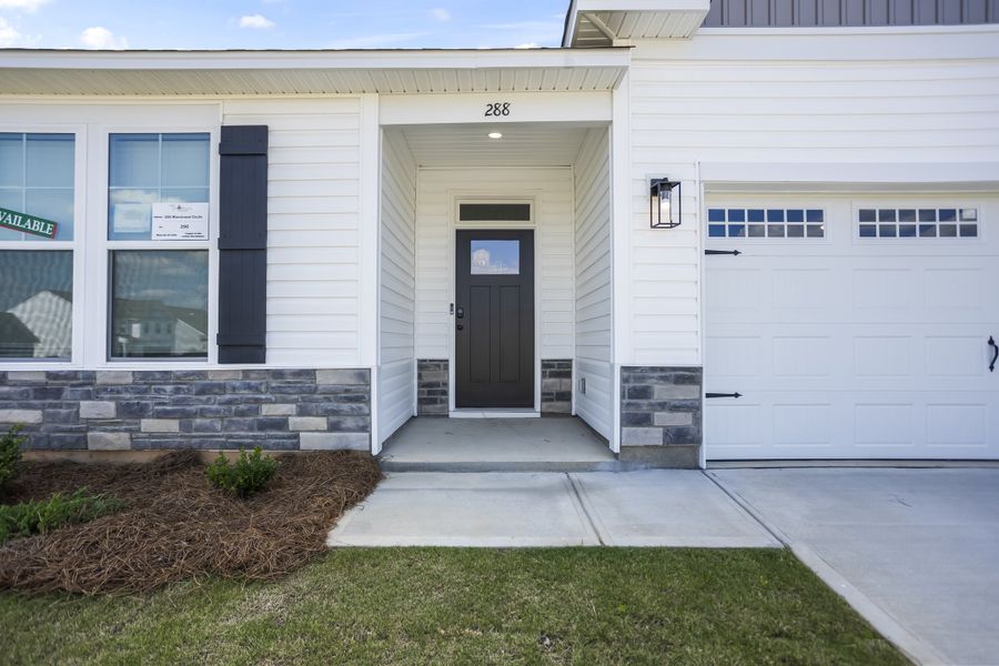 Exterior details and patio area of a home in Providence Station at Trolley Run, Aiken (Image 4). Exterior details and patio area of a home in Providence Station at Trolley Run, Aiken (Image 4).