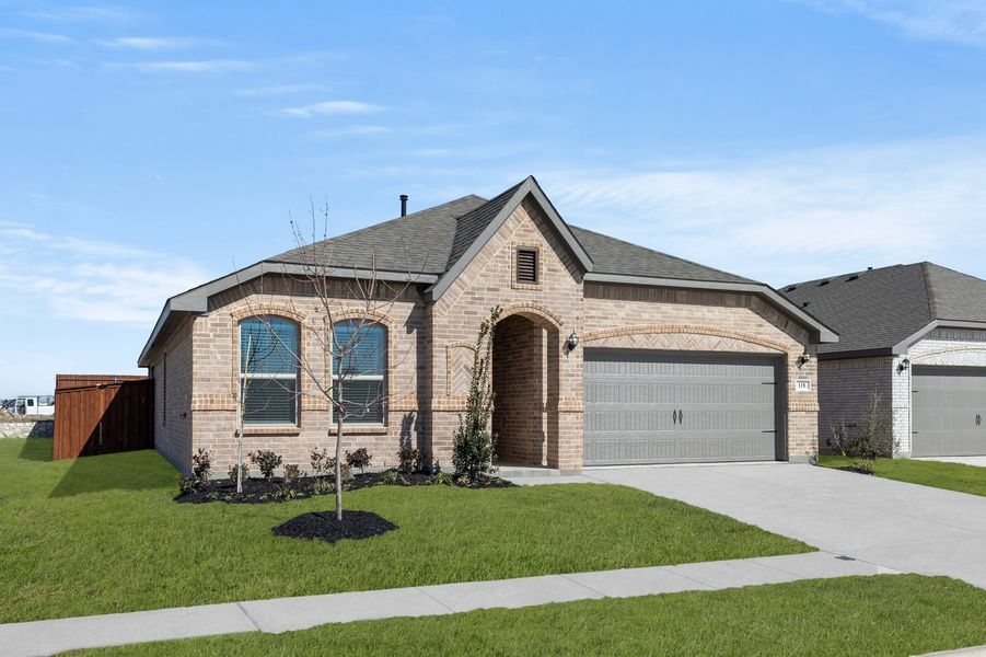 Front exterior of a new home in Northspur, Terrell, TX, highlighting curb appeal (Image 2). Front exterior of a new home in Northspur, Terrell, TX, highlighting curb appeal (Image 2).