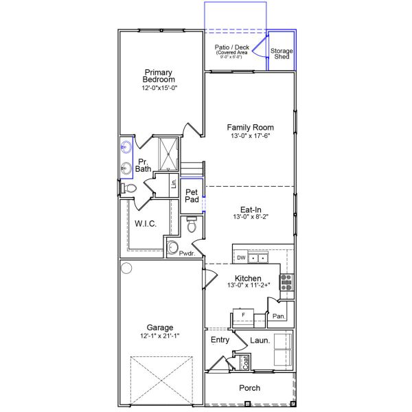 2D floor plan layout of this home in Hanes Lake, Winston-Salem, NC (Image 5).