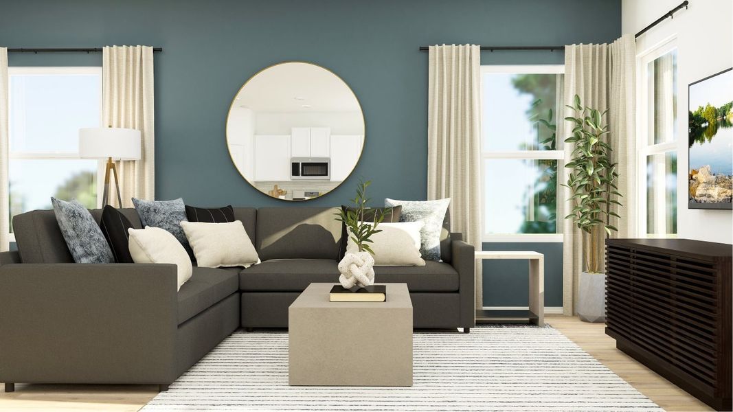 Representative furnished interior of a home built from the Windyhill by Lennar in The Colony: Ridgepointe and Claremont Collections, Bastrop (Image 9).