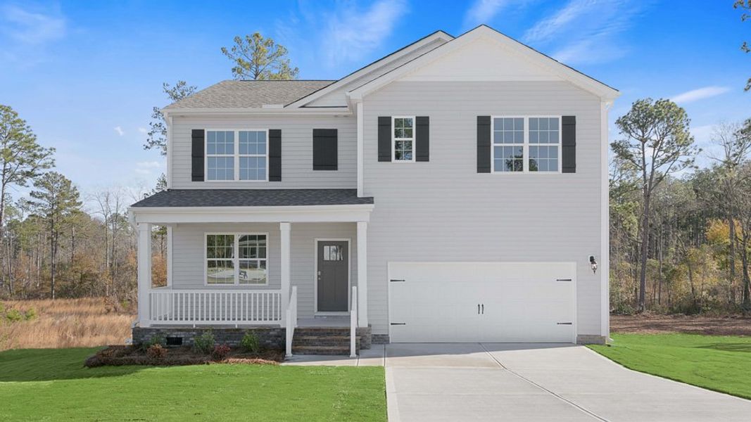 Representative exterior photo of a completed home built from the Hayden by D.R. Horton in Gretchen Pines, West End, NC (Image 2). Representative exterior photo of a completed home built from the Hayden by D.R. Horton in Gretchen Pines, West End, NC (Image 2).