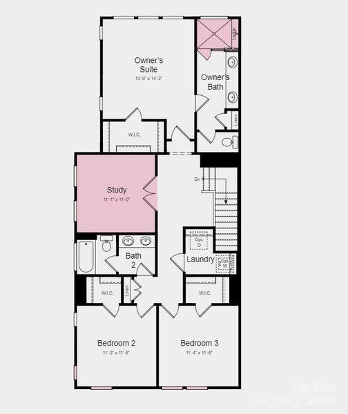 Structural options added: Gourmet kitchen, study in place of loft, alternate owner’s bath layout, and tray ceiling package.