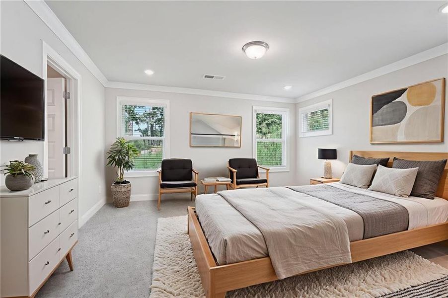 Furnished interior view inside a new home in Hemingway - Reserve Series, Cumming (Image 10). Furnished interior view inside a new home in Hemingway - Reserve Series, Cumming (Image 10).