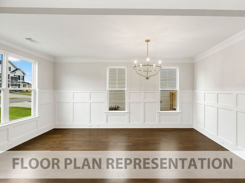 Formal Dining Room Floor Plan Representation | The Kingsland II Plan by Ivey Homes Formal Dining Room Floor Plan Representation | The Kingsland II Plan by Ivey Homes