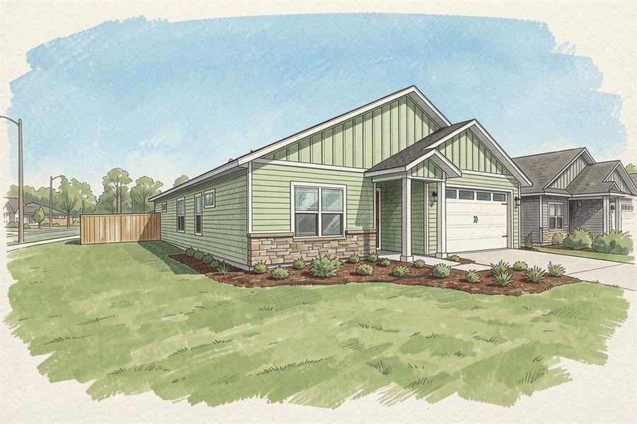 Exterior rendering of this home design in , Newberry, FL (Image 5).