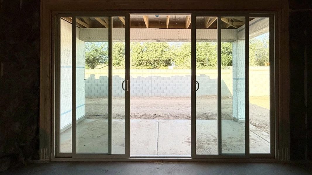 4 Panel slider to covered patio