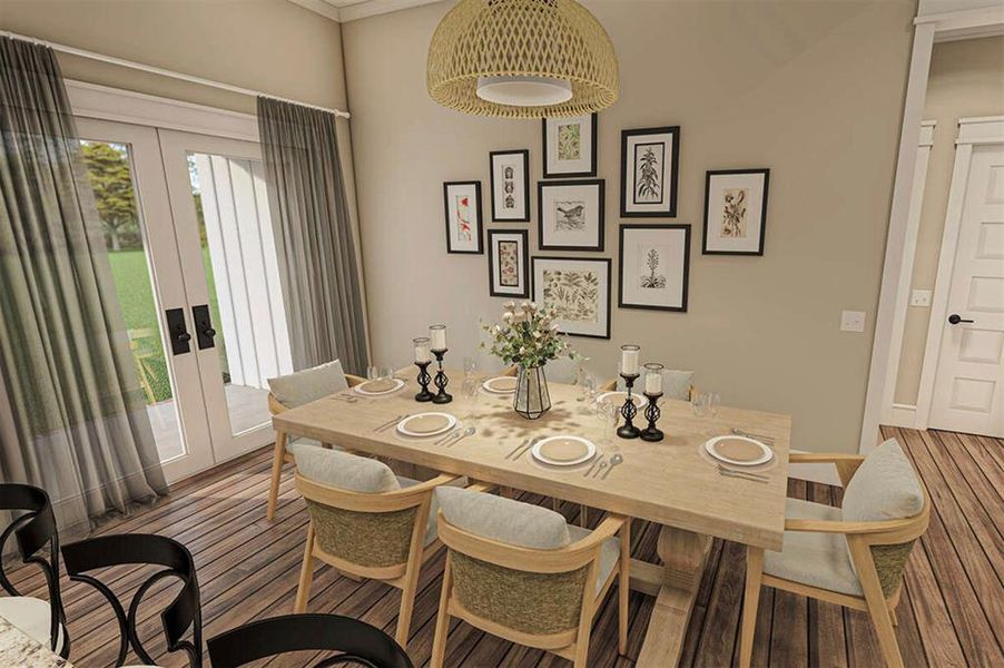 Dining room just off the open concept kitchen.