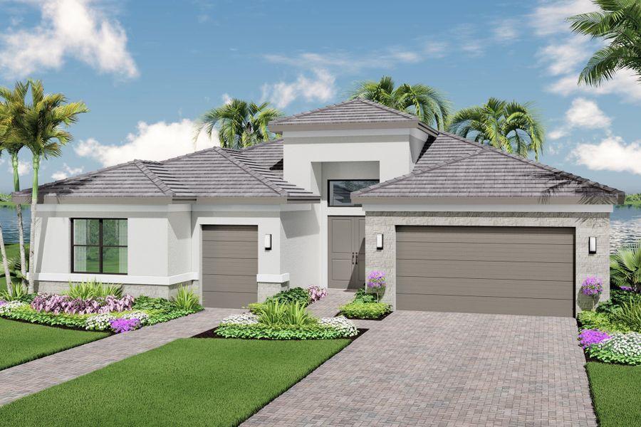 Representative exterior photo of a completed home built from the Bianca by GL Homes in Valencia Parc at Riverland, Port St. Lucie, FL (Image 21).
