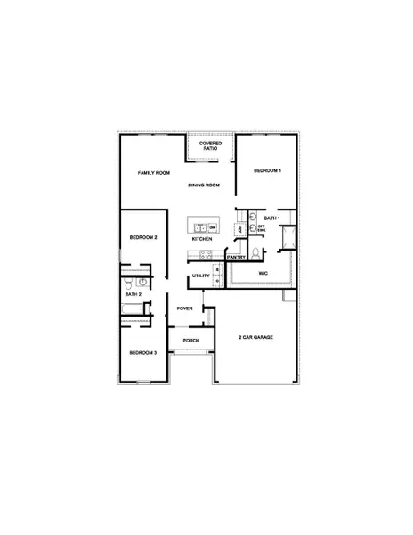 2D floor plan layout of this home in Mill Creek, Magnolia, TX (Image 3).
