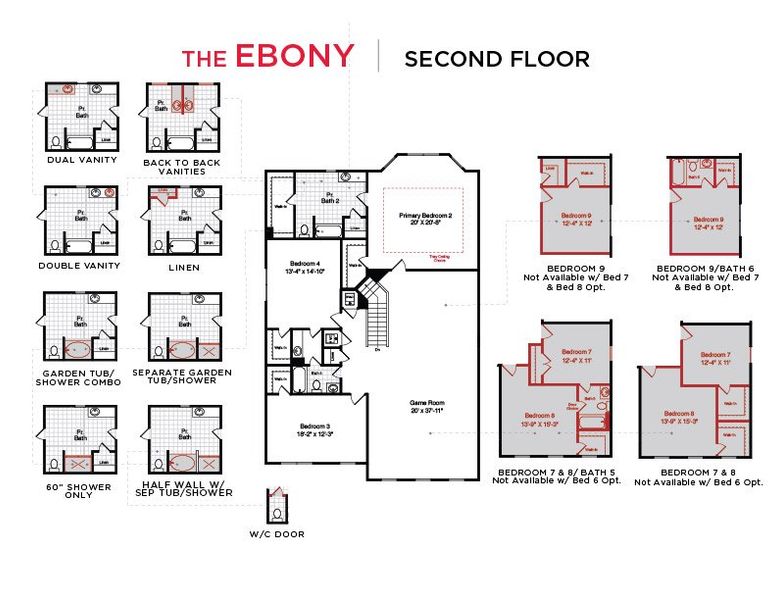 Ebony Floor Plan Second Floor Continued