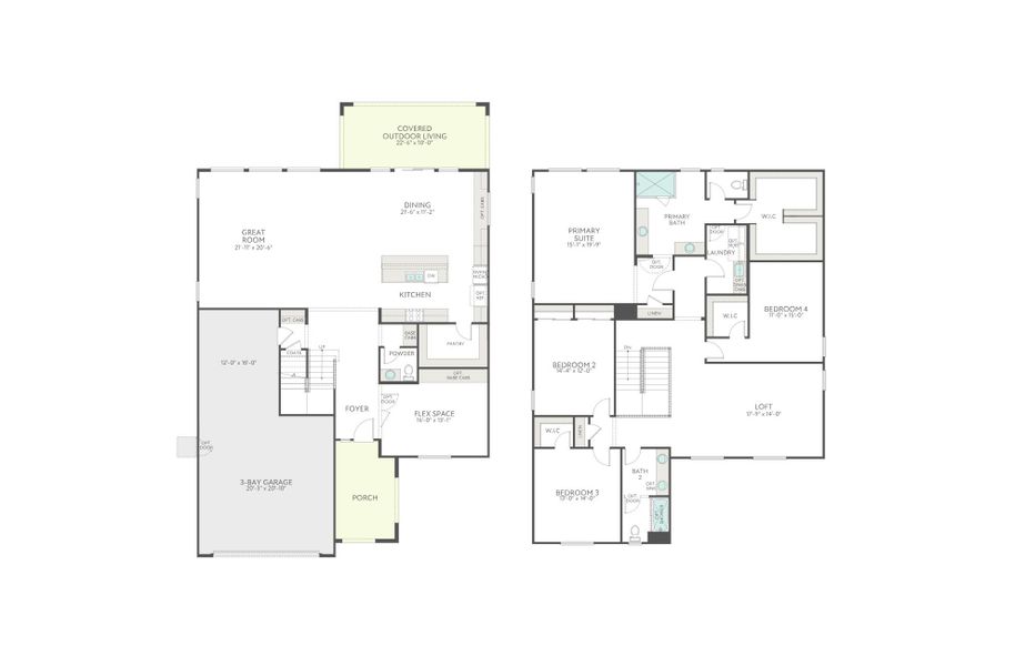 2D floor plan layout for the Romero Plan 4513 by Tri Pointe Homes in Terraza, San Tan Valley, AZ (Image 3).