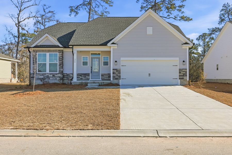 Representative exterior photo of a completed home built from the Montague II by Great Southern Homes in Oak Hollow, Longs, SC (Image 22).
