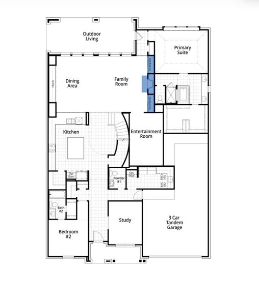 2D floor plan layout for the Royston Plan by Highland Homes in Monterra: 70ft. lots, Rockwall, TX (Image 3).