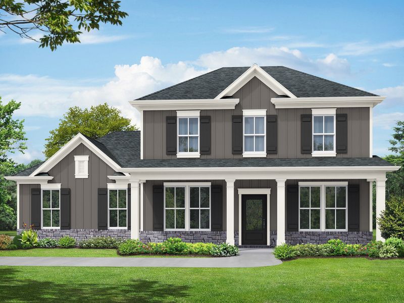 Representative exterior photo of a completed home built from the The Lakehurst by My Home Communities in Legends at Old Monroe, Monroe, GA (Image 2).