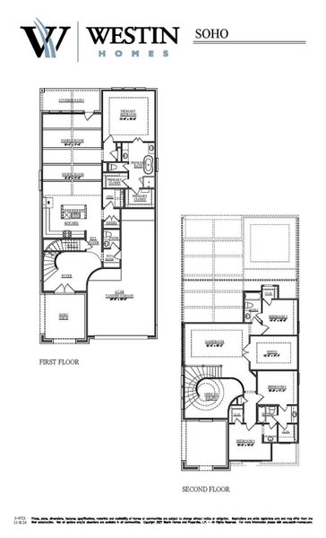 2D floor plan layout of this home in Sienna, Missouri City, TX (Image 3).