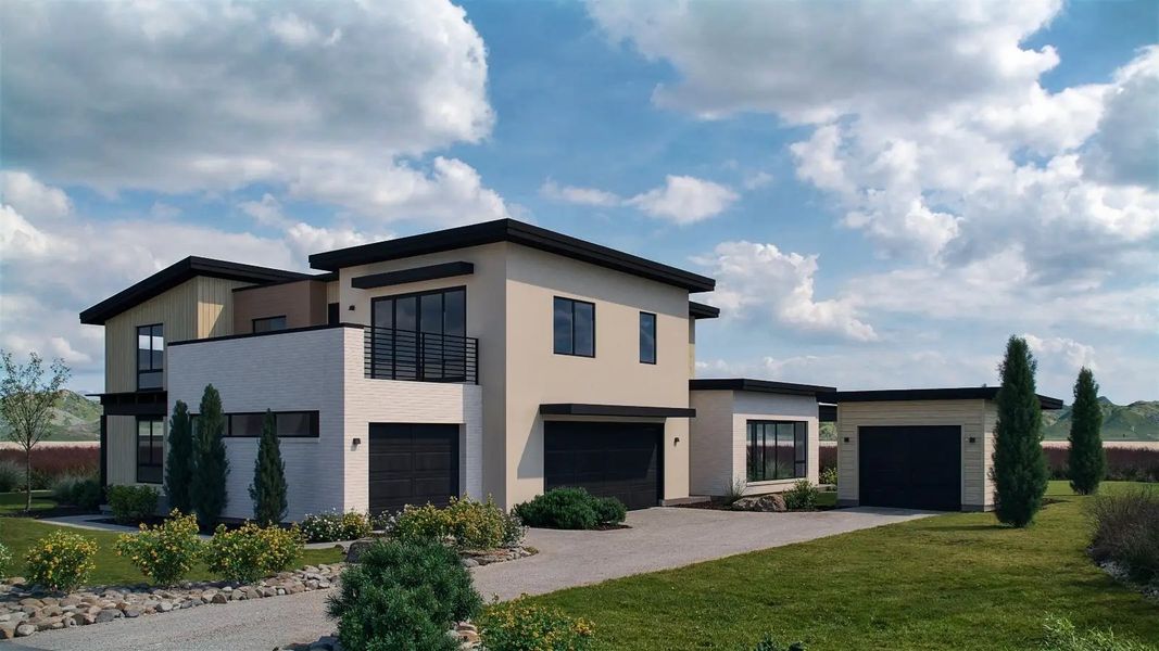 Representative exterior photo of a completed home built from the Ironwood by Work Shop Colorado in Signature at Crystal Valley, Castle Rock, CO (Image 2).