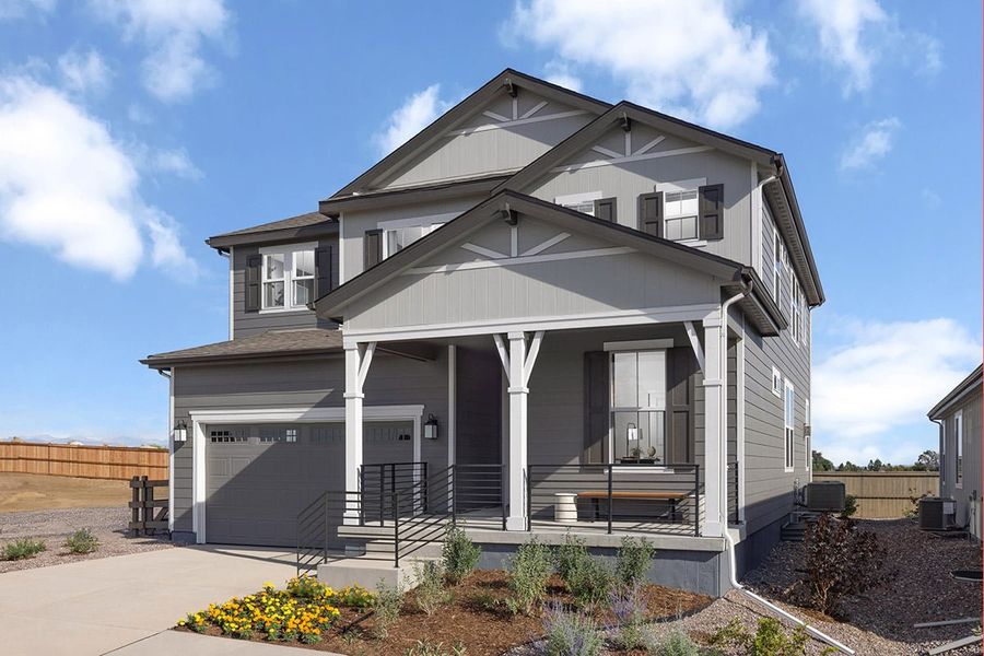 Representative exterior photo of a completed home built from the Plan 2651 Modeled by KB Home in The Nest Reserve at Canyon Creek, Erie, CO (Image 9).