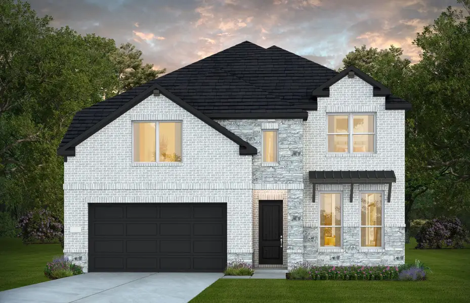 Representative exterior photo of a completed home built from the Hillsboro by Pulte Homes in Blue Creek Trails, Richmond, TX (Image 16). Representative exterior photo of a completed home built from the Hillsboro by Pulte Homes in Blue Creek Trails, Richmond, TX (Image 16).