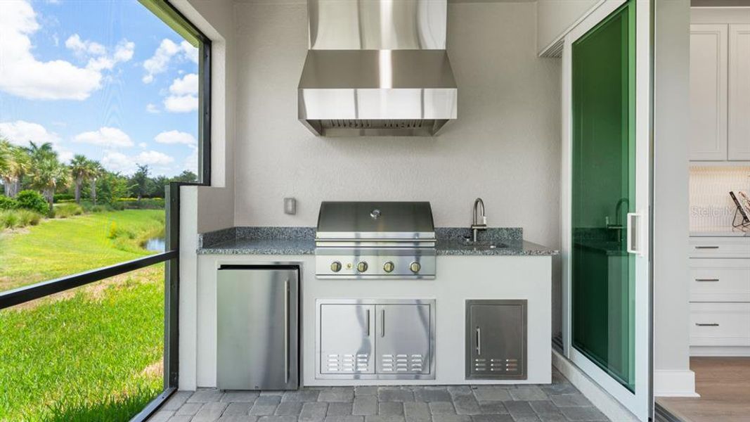Exterior details and patio area of a home in Esplanade at Azario Lakewood Ranch, Lakewood Ranch (Image 4).