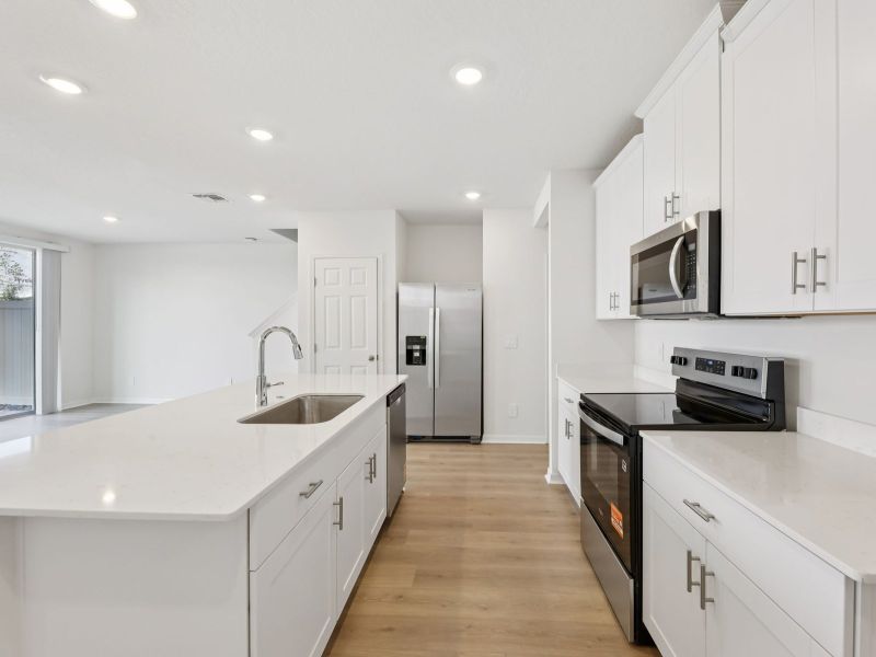 Furnished interior view inside a new home in The Meadow at Crossprairie Townes, St. Cloud (Image 5). Furnished interior view inside a new home in The Meadow at Crossprairie Townes, St. Cloud (Image 5).