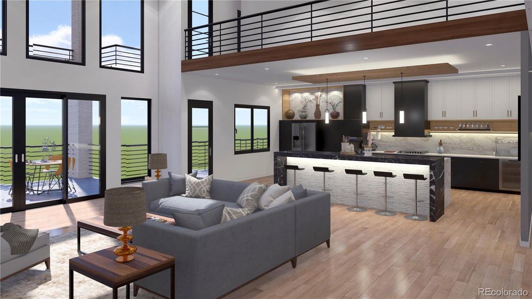 Living space with outdoor deck