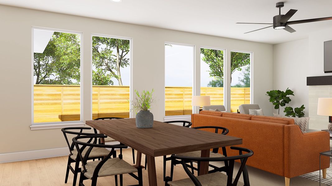 Representative furnished interior of a home built from the Holly by Tri Pointe Homes in Landmark, Denton (Image 9). Representative furnished interior of a home built from the Holly by Tri Pointe Homes in Landmark, Denton (Image 9).