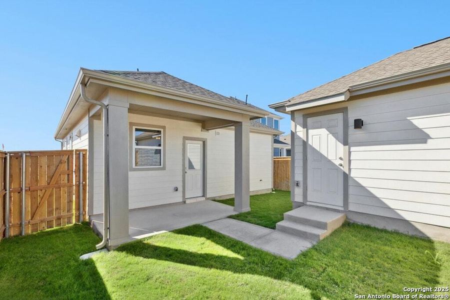 Exterior details and patio area of a home in Mayfair, New Braunfels (Image 16). Exterior details and patio area of a home in Mayfair, New Braunfels (Image 16).