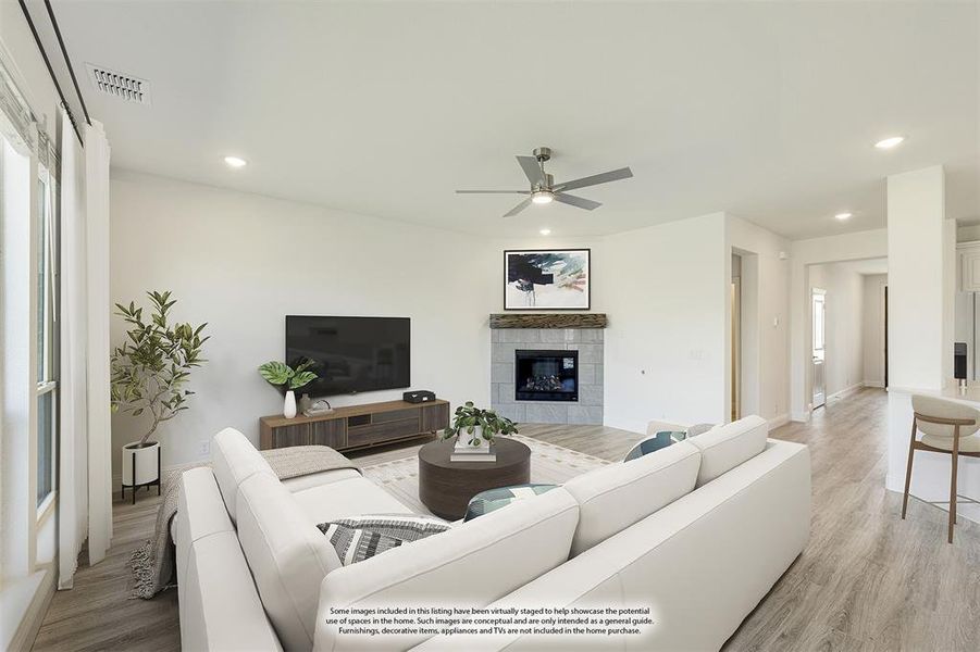 Furnished interior view inside a new home in Union Park Classic 55, Little Elm (Image 16).