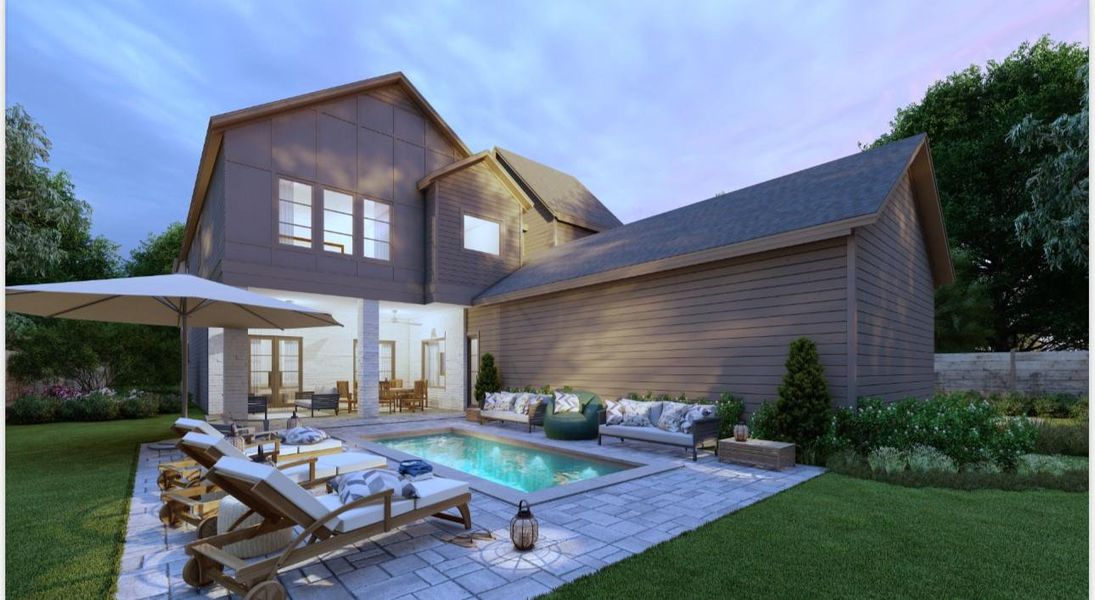 Exterior details and patio area of a home in , Houston (Image 3).