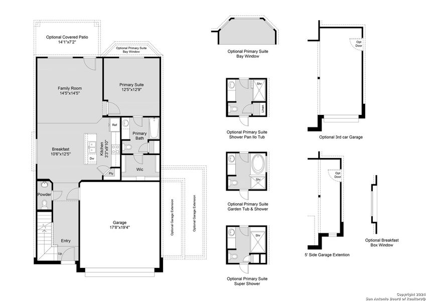 2D floor plan layout of this home in Timber Creek, San Antonio, TX (Image 3).