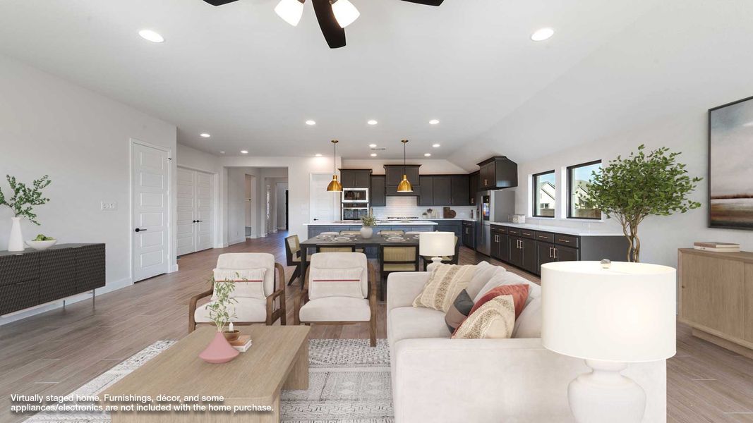 Representative furnished interior of a home built from the 2850W by Perry Homes in Flat Creek, Castroville (Image 3).