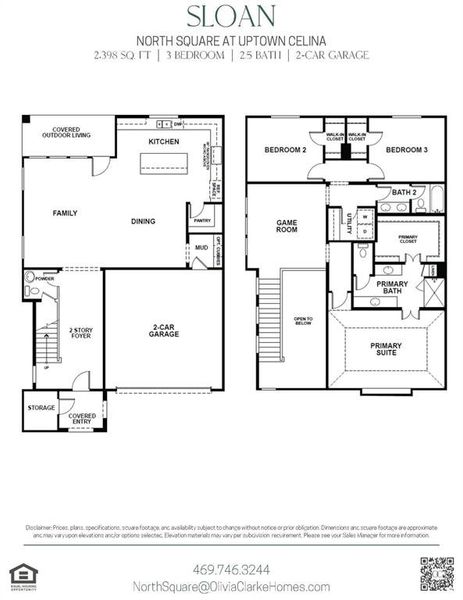 2D floor plan layout of this home in North Square at Uptown, Celina, TX (Image 3). 2D floor plan layout of this home in North Square at Uptown, Celina, TX (Image 3).