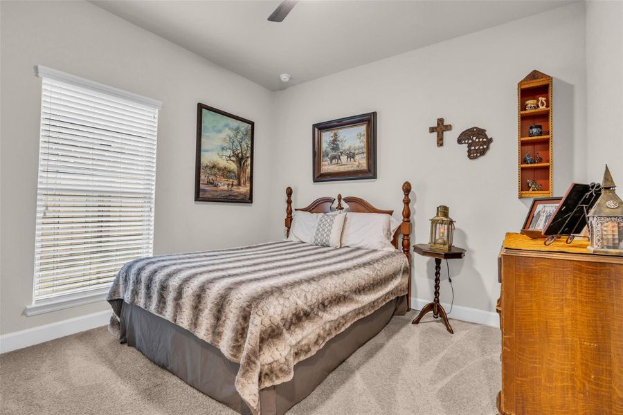 Secondary Bedroom offers 2" blinds and ceiling fan Secondary Bedroom offers 2" blinds and ceiling fan